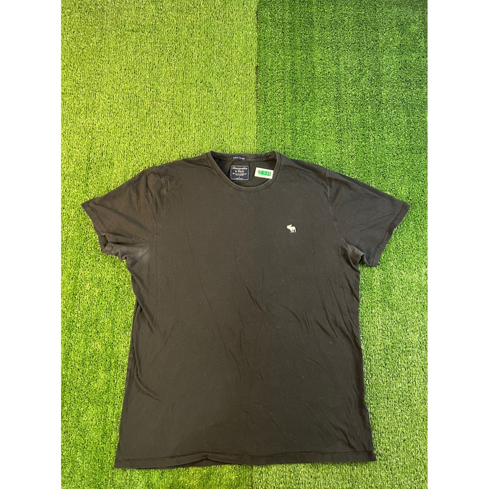 Abercrombie & Fitch Mens Black Cotton Short Sleeve Moose Logo T-Shirt Large